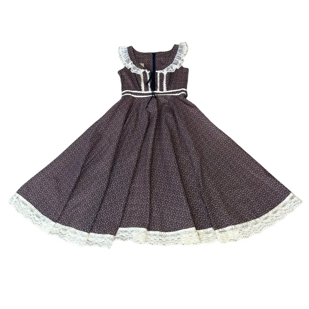 GUNNE SAX by Jessica Vintage Rare Purple Floral Prairie Dress Size 13 Sleeveless - Picture 12 of 15